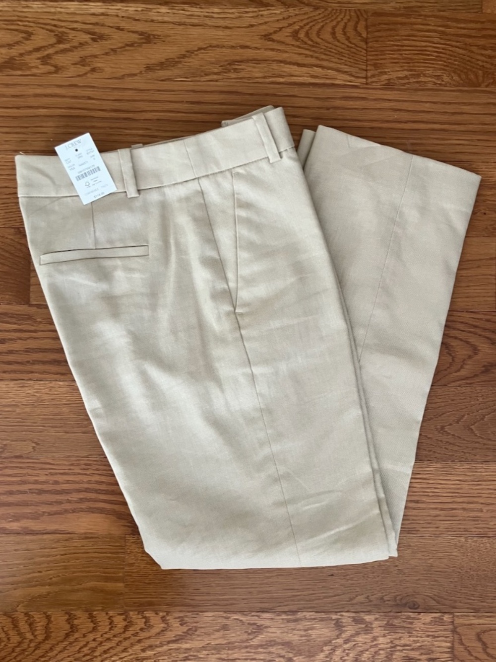 J.Crew Factory | Kallie Linen Blend Pant | Light Tan Straight Leg Trouser | NWT